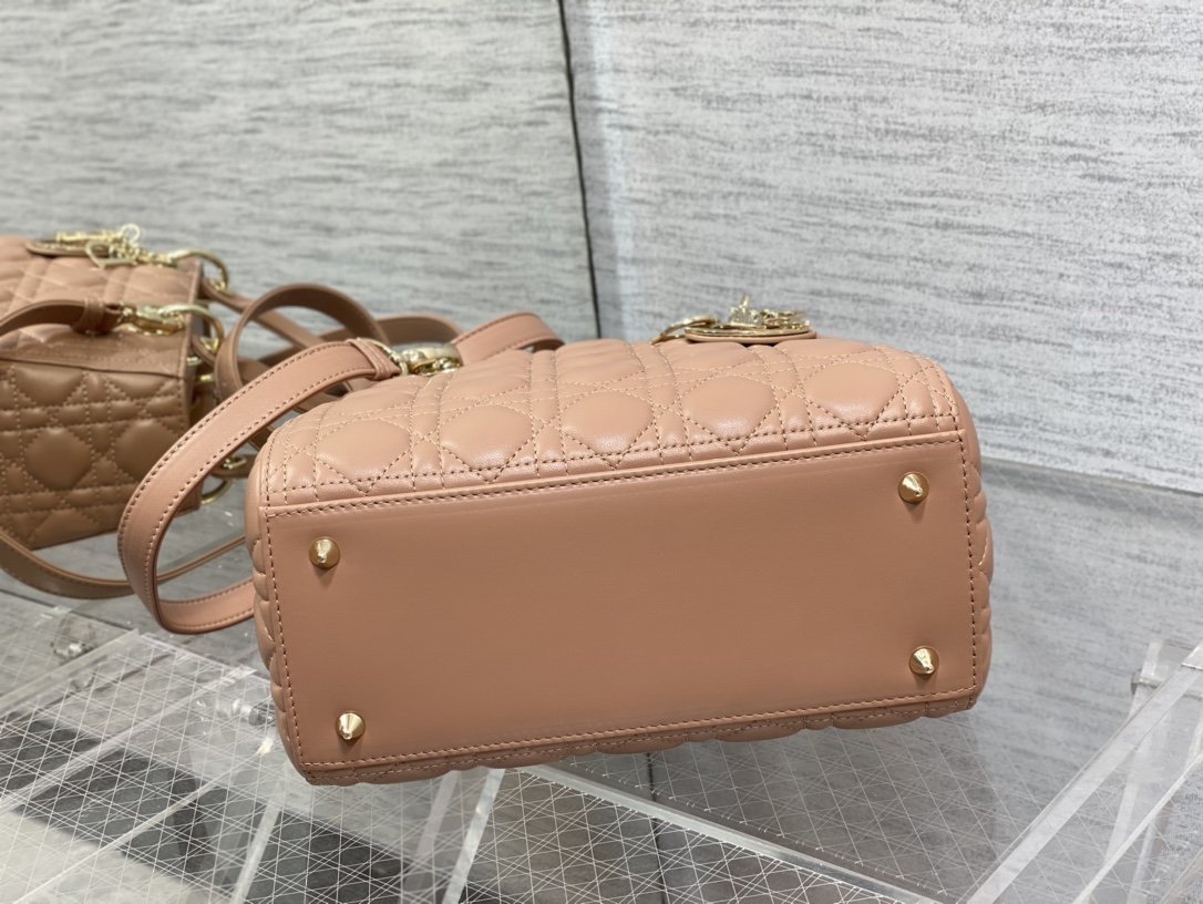 Medium Lady Dior Bag Biscuit Cannage Lambskin